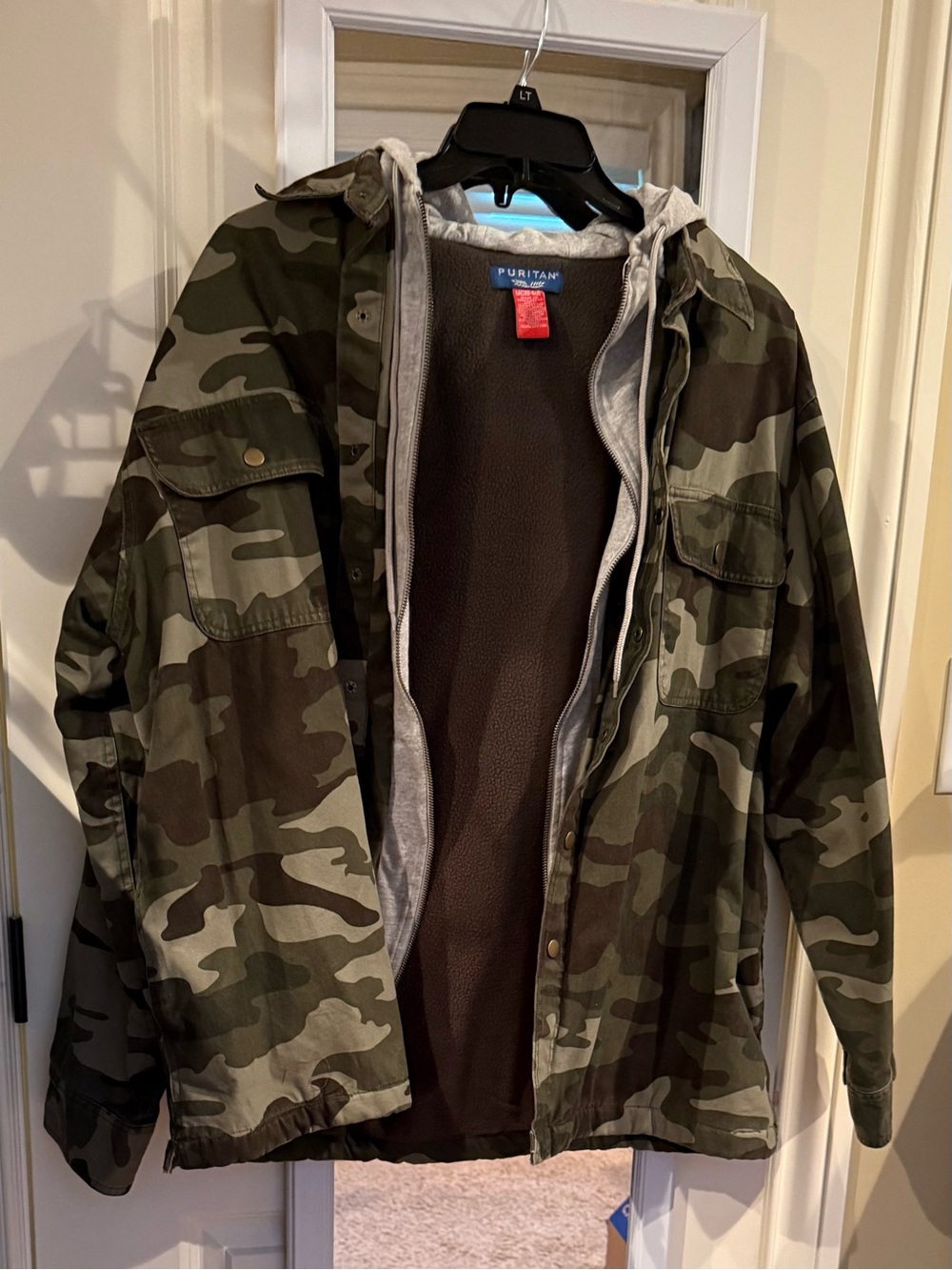 🪖 Puritan Camo Hooded Jacket | Fleece Lined | Men’s Medium | Unisex | NWOT